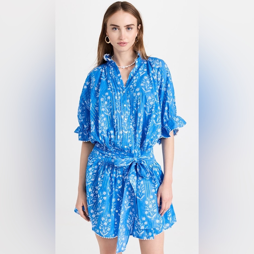 Juliet Dunn Small Flower Block Print Blouson Dress Size 0